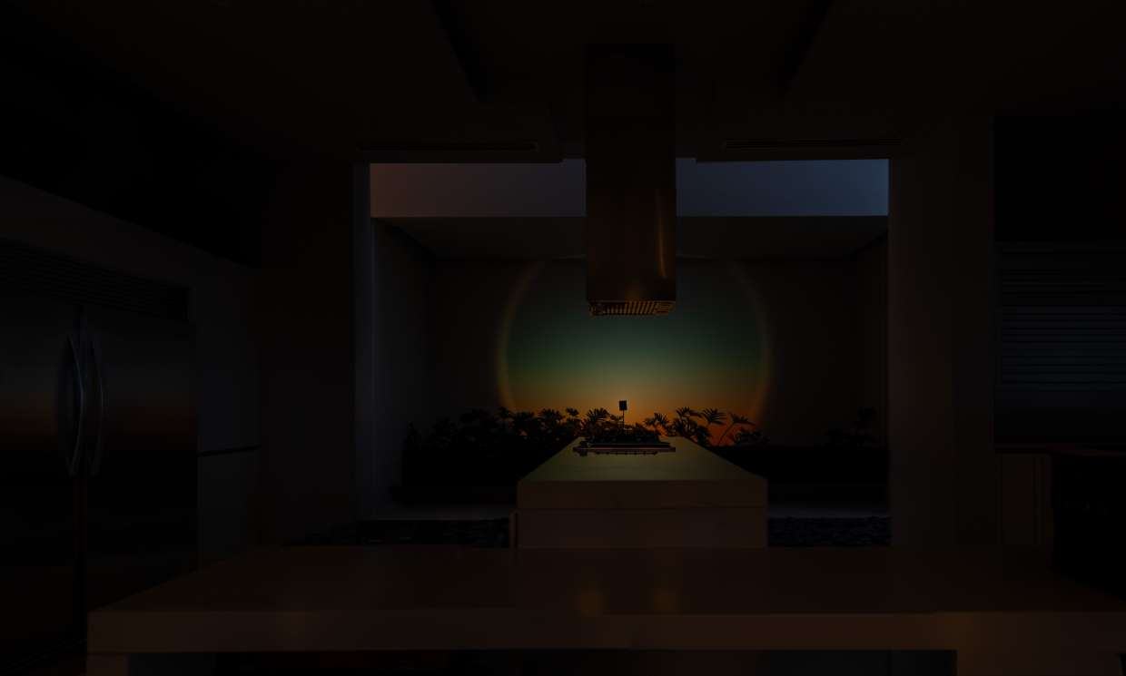 Cocina con la abertura al poniente